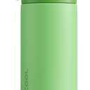 ENCOOL Leakproof Insulated Water Bottle with Straw Dual-Sip Water Bottle Bag-Safe Design for Work, Commute & Gym – Keeps Drinks Cold All Day, 18 oz, Algae Green