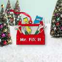 Wooden Tool Box Ornaments for Christmas Tree Dcor, Handyman Toolbox Tool Kit Xmas Ornament with Hammer Wrench, Construction Tools Chest Keepsake Gift for Carpenter Craftsman Artisan Builder Mr Fix It