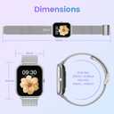 Smart Watch for Men Women Fitness: 1.83 Inch Bluetooth Call Smartwatch with Blood Oxygen Blood Pressure Monitor Compatible with Android Ios 100+ Sports Mode Heart Rate Monitor Step Counter IP67 Watch (Silver)