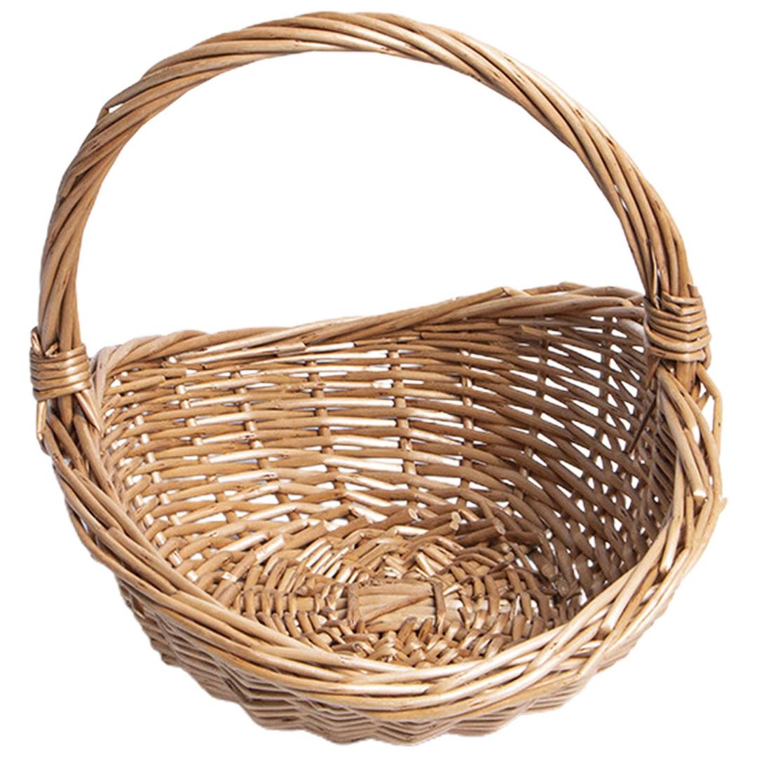 BESPORTBLE Wicker Picnic Basket for Easter Eggs Candy Storage Handheld Grocery Basket Natural Wicker for Weddings Camping Anniversaries