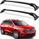 220lbs Roof Rack Cross Bars Compatible with Buick Enclave 2018-2024 (with Flush Side Rails), Heavy Duty Aluminum Roof Rails Crossbars Luggage Cargo Carrier Rooftop Car SUV Black Accessories