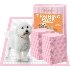 Pet Toilet Training Pads 100 Count Disposable Puppy Pee Pads for Dogs, Ultra Absorbent|Quick Dry|Leak-Proof Pet Potty Pads for Dog, Cat, Rabbits and Guinea Pigs (Pink, 13" x 18"-100 Count)