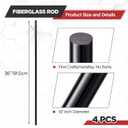 Gisafai 4 Pcs Fiberglass Rods 1/2 Inch x 36 Inch High-Strength Flexible & Insulated Fiberglass Rods for Garden Fencing, DIY Projects, Crafts, Structural Frames & Laboratory Use (Black)