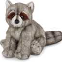 Bearington Rocko Raccoon Stuffed Animal - 13" Realistic Raccoons Plush Toys with Soft Faux Fur, Poseable Body and Bean Bag Weighted Paws - Lifelike Raccoon Plushies Gift for Kids and Animal Lovers
