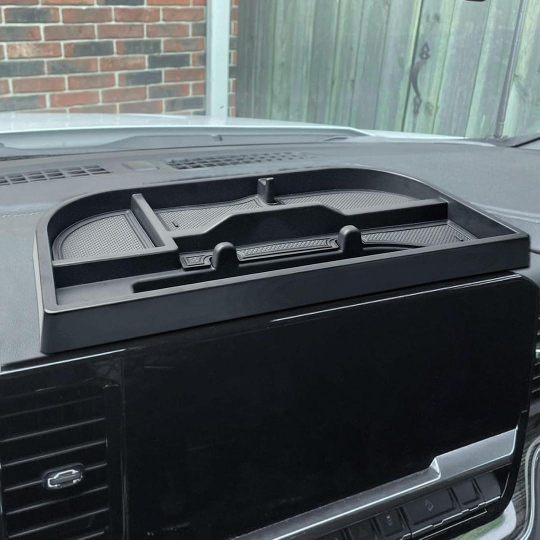 EDBETOS Center Console Dashboard Organizer Compatible with 2022-2024 2025 2026 Chevy Silverado/GMC Sierra 1500,(24-26) 2500HD/3500HD Accessories Dash Storage Insert Tray, Fit 13.4-inch Screen Only