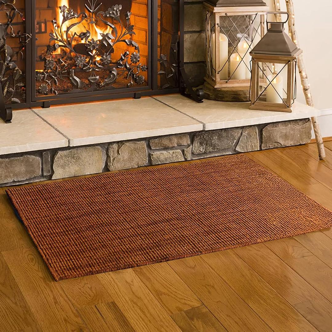 Plow & Hearth Dalton 2x3'6" Fireproof Hearth Rug | Paprika | Wool Blend Fireplace Mat | Protect Home Dcor Hardwood Floor and Carpet from Sparks and Embers Wood Stove