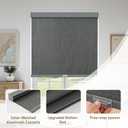 AOSKY Cordless Blackout Roller Shades for Windows, 21"W x 72"H, Linen Grey | Black Out Free-Stop Shade with Valance, Thermal Insulated & UV Protection Fabric, Pull Down Window blinds for Indoor Bedroom