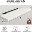 36" White Floating Shelves Wood Wall Shelf, White Color, Set of 2