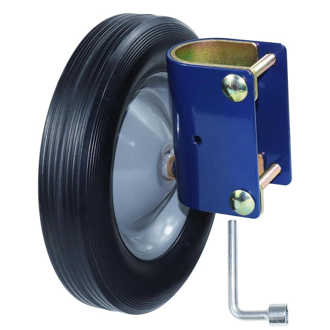 8" Gate Wheel for Metal Tube Gates (Fits 1-5/8" to 2" Diameter)  Heavy-Duty Solid Steel Frame with Durable Hard Rubber, Designed for All Terrains Including Concrete & Grass (Blue)