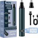 Nose Hair Trimmer with LED Display- 2025 Professional Painless Ear Hair Trimmers for Men and Women, USB Rechargeable Nose Hair Trimmer Clipper  14,000 RPM IPX7 Waterproof Dual Edge Blades, Blue B