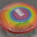 7Pcs Round Mixing Bowl Set Salad Bowl with Airtight Lids Plastic Nesting Mixing Bowl Set for Packing and Serving Christmas Salads Candies Cookies, Microwave Safe