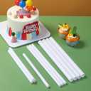 4 x YAOSHENG White Plastic Cake Dowel Rods for Tiered Cake Construction and Stacking Supporting Cake Round Dowels Straws with 0.47 Inch Diameter  (0.47 *9.45(5 PCS))