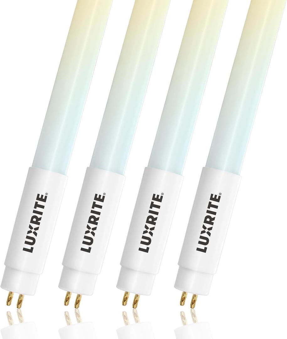 LUXRITE 4FT T5 LED Tube Lights, Type B, 24W=54W Ballast Bypass 4 Pack
4 Colors 3500K | 4000K | 5000K | 6500K, 45.79", Single and Double End Powered, 3200LM, F54T5 Fluorescent Replacement, UL, DLC