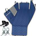 Lassie Dog Car Seat Covers for Back Seat, Waterproof Dog Car Hammock with Mesh Window Durable Scratch Proof Nonslip Pet Car Seat Covers Universal Fit Protector for Cars, Trucks & SUVs (Standard, Navy blue)
