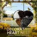 Handmade Fiber Bird Nesting Heart, Nesting Material for Wild Bird, Refillable Nesting Accessories, Hummingbird Nest/House, Outdoor Garden Decortion, Gifts for Bird/Nature Lovers (1pc)