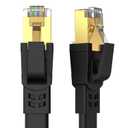 CAT8 Ethernet Cable 25 ft, High Speed Heavy Duty Cat8 LAN Network Cable 40Gbps, 2000Mhz with Gold Plated RJ45 Connector for Modem, Router, Switch, Gaming, Xbox - Black