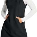 baleaf Women's Fleece Dress Sweatshirt Long Tunic Quarter Zip Pullover Polar Winter Warm Thermal Travel Dress with Pocket (XX-Large, Black)