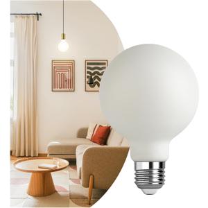 Frosted Globe Large Light Bulbs 60 Watt Equivalent, 6W Dimmable LED Globe Light Bulbs, 4000K Daylight, E26 Standard Base G30/G95 Vintage LED Edison Bulb, 1 Pack