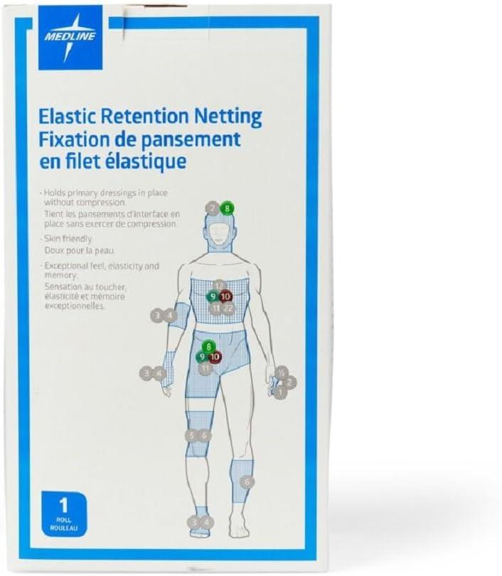 Medline Stretch Tubular Elastic Dressing Retention Net, Size 9,(35" x 25 yds), Ideal for Wound Care, Single Pack