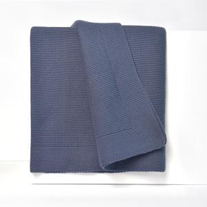 100% Cotton Knitted Throw Blanket – Oeko-TEX® Certified, Breathable & Soft, 50" x 60" – Substantial All-Season Blanket for Couch, Bed, Home Décor and Gifting - 2 lb (Blue)