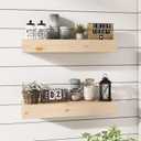 Wall Floating Shelves, Rustic Wood Shelf for Wall Mounted - Wooden Handmade Shelves for Bathroom Kitchen Livingroom - No Stain - DIY(Unfinished, 24 Inch - 2 Pack)