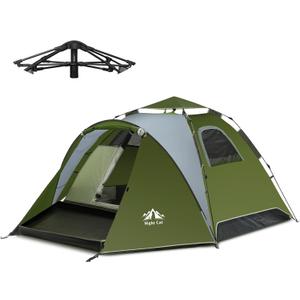Night Cat Pop Up Tent 2-3 Persons Instant Set Up Tent with Footprint Tarp & Porch, Automatic Double Layer Waterproof Camping Tent with Rainfly
