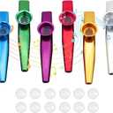 Metal Kazoo Percussion Instrument Multipack Kazoo Musical Instruments for Music Play and Instrumental Accompaniment Metal Kazoos Flute Pack of 6