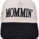 Mommin Trucker Hat, Adjustable Embroidered Vintage Two-Tone Mama Baseball Cap