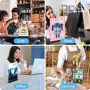 Acrylic Sign Holder 5x7, 12 Pack Double Sided Clear Display Stand with Black Base, T-Shape Table Number Holders, Plastic Picture Frames, Flyer Menu Brochure Sign Holder for Office, Show Fair, Restaurants