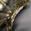 ICE Armor 7" H Golden Color Vintage Floral-Trim Decorative Ceramic Vase Stylish Home and Office Decor Luxury Ornament Great Gift for Home Lovers