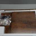 TEAMIX 2 Tier Wooden Monitor Riser Stand, Desktop Stand with storage for Laptop/PC/Printer/Keyboard, TV Stand Shelf Home Office Desk Accessories Brown