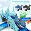 Track Race Car Toys for Kids, Create A Ocean World Race Road, Flexible Tracks Playset & 2PCS Cool Shark Cars, Toddler Toys Birthday Gifts for Age 3 4 5 6 Year Old Boys Girls