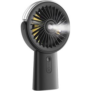 Otlonpe Handheld Misting Fan Portable, Small Personal Hand Held Rechargeable Mist Fan Water Spray, 4000mAh Battery Operated Hand Mister Fans 3-Speed, 4-15 Hrs Runtime for Travel Home Office Outdoor (Black)