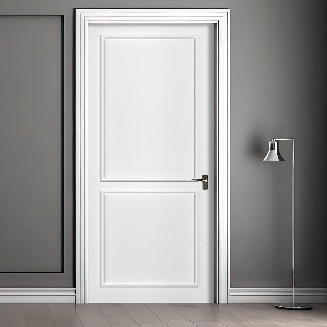 1 Set Peel and Stick Door Moulding Trim Kit Premade Wall Moulding Panels Flexible Self Adhesive 3D Wainscoting Panels for Mirror Window Frame Decor (Top 24"x36" and Bottom 24"x24")