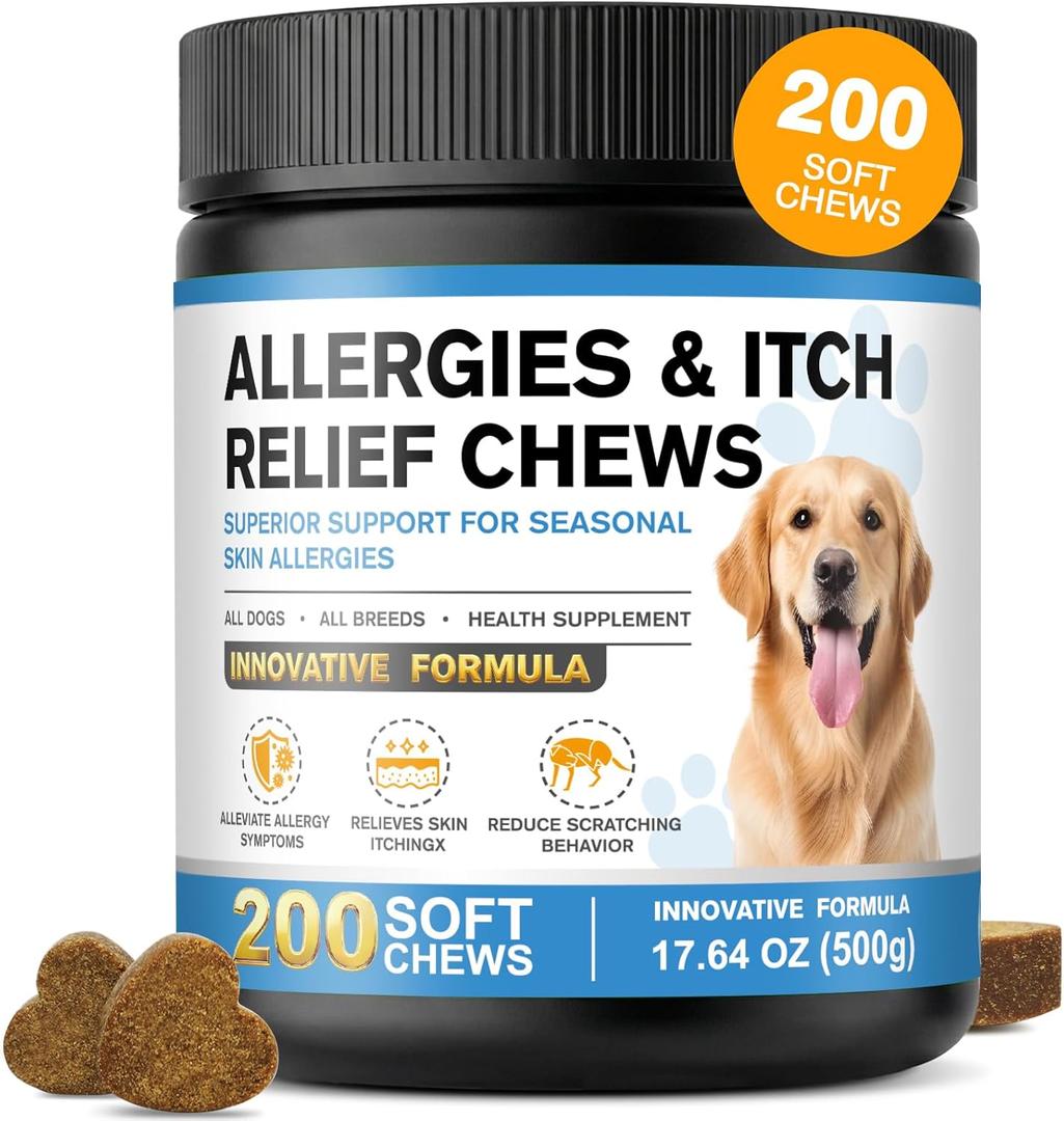 Plasma-Powered Dog Soft Chews, Skin & Seasonal Comfort Support, 200 Chews, Best Before: 01/30/2028
