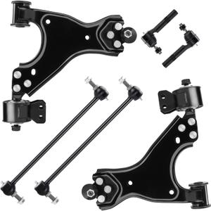 Front Lower Control Arms w/Ball Joints Sway Bars Outer Tie Rods Replacement Suspension Kit for 2008-2017 Buick Enclave, Chevrolet Traverse, 2007-2016 GMC Acadia, Saturn Outlook (6pc)