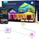 Govee Permanent Outdoor Lights 2, 100ft RGBIC Outdoor Lights with 72 LED Lights, IP67 Waterproof, 100 Scene Modes with 40lm White for Outdoor Decorations, Works with Alexa, Google Assistant, White