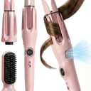 Hair Curler Automatic Rotating with Hair Curler & Straightener -3-In-1Tenazas para Ondas De Cabello -Curling Iron Automatic Hair Curler with Cold Air Styling,3 Temp,Negative Ions, Ceramic Coated