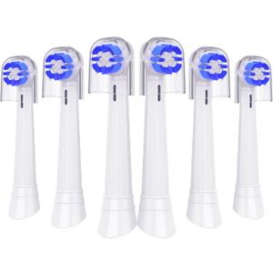Replacement Toothbrush Heads Compatible with Oral-B Toothbrushes - Electric Brush Heads Compatible with io 3/4/5/6/7/8/9/10 Series, Medium Bristles, 6 Pack, White (1 Count (Pack of 6))