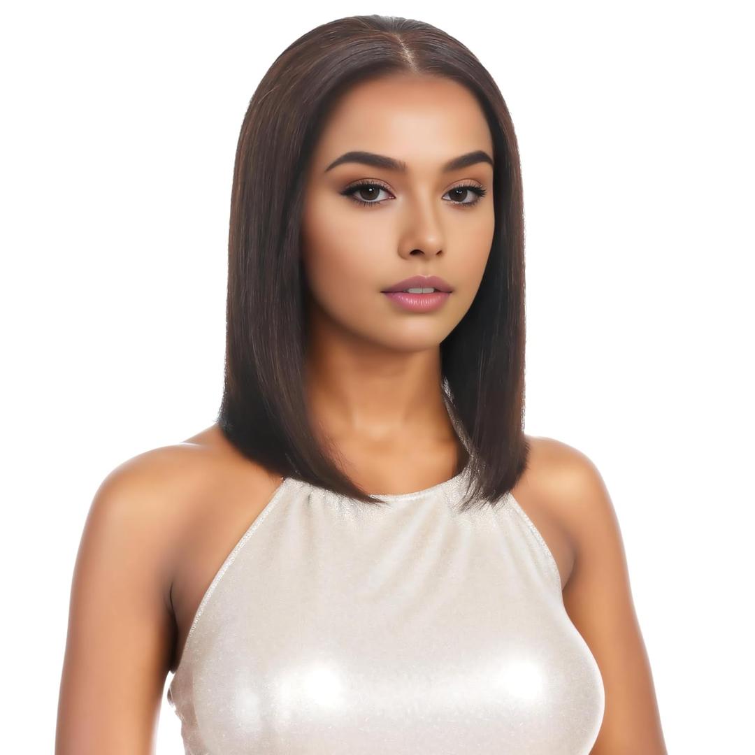 FUTAI 12 Inch Real Human Hair Bob Wigs HD Front 134 Lace Wig for Professional Female Diverse Styles