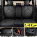 AOMSAZTO Custom Fit Seat Covers for Toyota Highlander 2020 2021 2022 2023 2024 2025 2026- (Three-Rows 8 Seats,Second Row 40/60 Split) Faux Leather Black