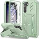 FNTCASE for Samsung Galaxy S23+Plus Case: Dual Layer Protective Textured Cover & Rugged TPU Shell with Kickstand | Military Grade Drop Protection | Heavy Duty Cell Phone Protector(Lime Green)