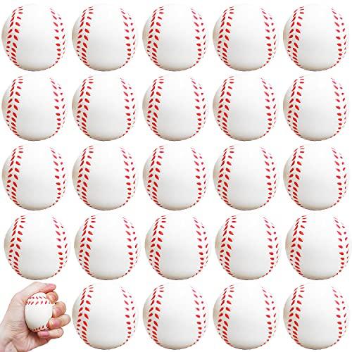 20 Pcs Baseball Stress Ball,2.5 Inch Mini Squeeze Foam Baseball,Relaxable Sports Ball for Themed Party Favors,Decoration,Anxiety Relief