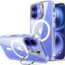 ESR for iPhone 16 Plus Case, Compatible with MagSafe, Military-Grade Protective Case for iPhone 16 Plus,Built-in Stash Stand Phone Case, Scratch-Resistant Back Cover, Clear