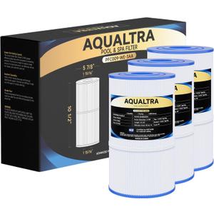 AQUALTRA Spa Filter Compatible with PWK30, C-6430, FC-3915, SD-00328, Watkins 31489, 71825, P/N0969601, 30 sq.ft. 5 7/8" x 10 1/2" Drop in Hot Tub Filter, Pack of 3 