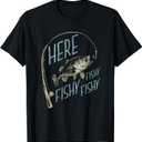 Here Fishy Funny Fishing T-Shirt