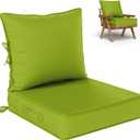 Outdoor Seat Cushions 24×24, Waterproof, for Patio Sofa Chairs, Grass Green