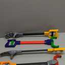 Lewtemi 4 Pcs Interactive Grabber Toy for Kids Claw Robot Arm Pack Reacher Pickup Tool for Boys Girls Children Fun Early Learning and Hand Eye Coordination Play, 18 Inch (Red,Blue,Gray)