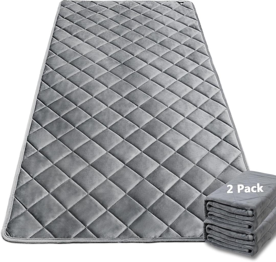 Guinea Pig Bedding, 49x24IN 2Pack Fleece Cage Liner, Easy Clean & Super Absorbent & Odor Control & Waterproof & Reusable Washable Guinea Pig Liner, Pee Pad Mat for Small Animal, Rabbit, Bunny (Gray)