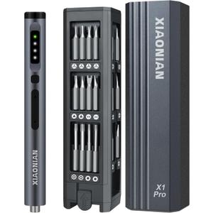 3.7V Precision Electric Screwdriver Set,50 IN 1 Small Power Magnetic Storage Mini Electric Screwdriver Cordless Set USB Charging Repair Tool Kit for Electronics Laptop Phone Camera Glasses Watch (Grey - Standard Version)